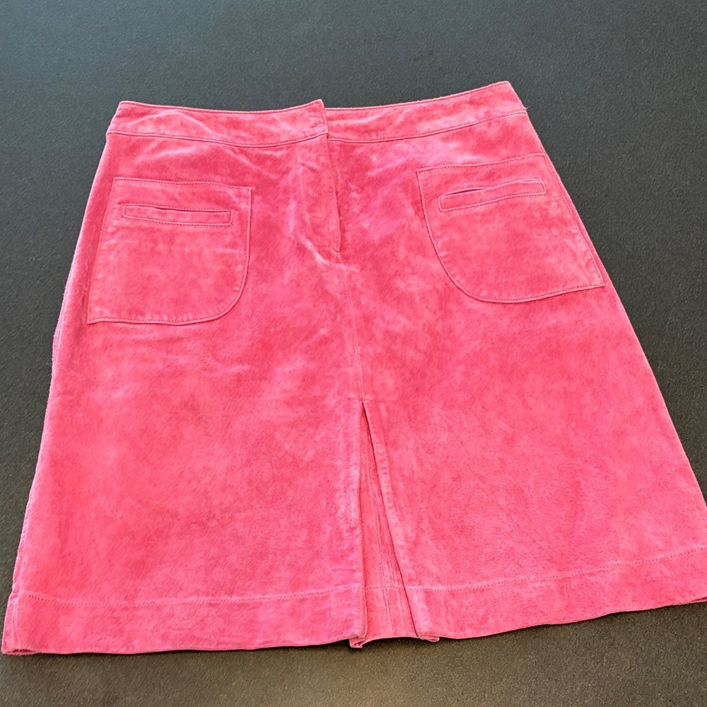 Lilly Pulitzer Hot Pink Suede A-Line skirt